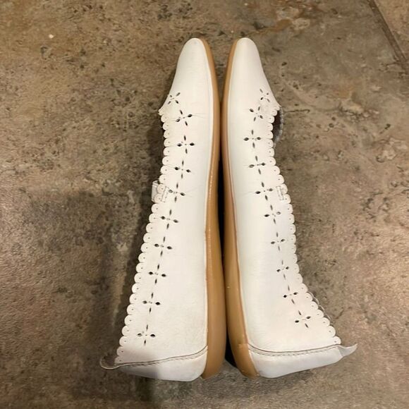 Conguitos White Washable Faux Leather Scallop Ballet Flat Shoes Girls Size EU 31 - Picture 10 of 12